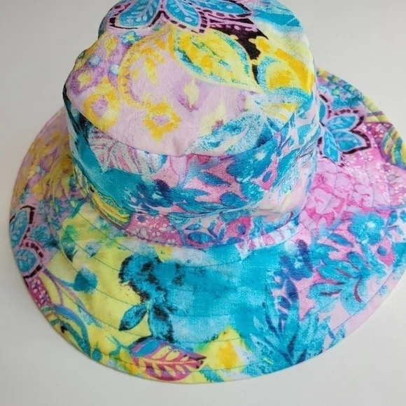 Panama jack women's floral bucket hat one size 100% cotton pre-owned - Picture 1 of 8